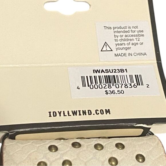 NEW Idyllwind by Miranda Lambert Caprice Ivory White Leather Studded Cuff NWT - Picture 6 of 6